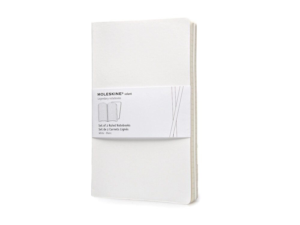 Записная книжка Moleskine Volant (в линейку, 2 шт.), Large (13х21см), белый от компании ТОО VEER Company Group / Одежда и сувениры с логотипом - фото 1