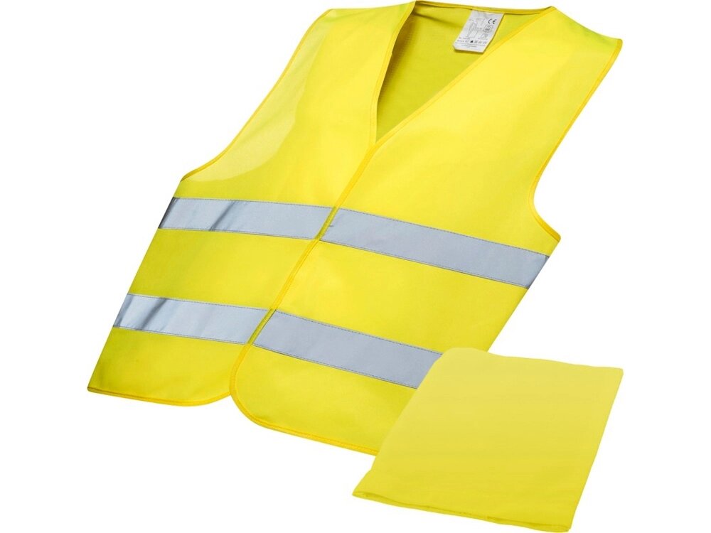 Защитный жилет Watch-out в чехле, неоново-желтый от компании ТОО VEER Company Group / Одежда и сувениры с логотипом - фото 1
