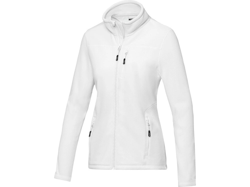 Женская флисовая куртка Amber на молнии из переработанных материалов по стандарту GRS, белый от компании ТОО VEER Company Group / Одежда и сувениры с логотипом - фото 1