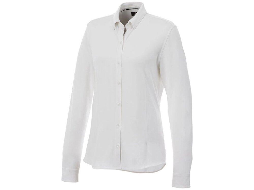 Женская рубашка Bigelow из пике с длинным рукавом, белый от компании ТОО VEER Company Group / Одежда и сувениры с логотипом - фото 1
