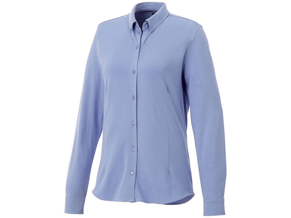 Женская рубашка Bigelow из пике с длинным рукавом, светло-синий от компании ТОО VEER Company Group / Одежда и сувениры с логотипом - фото 1