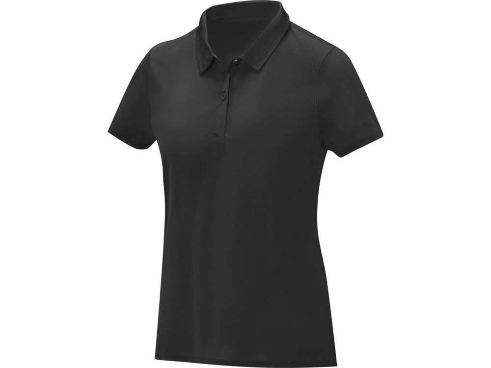 Женская стильная футболка поло с короткими рукавами Deimos, черный от компании ТОО VEER Company Group / Одежда и сувениры с логотипом - фото 1