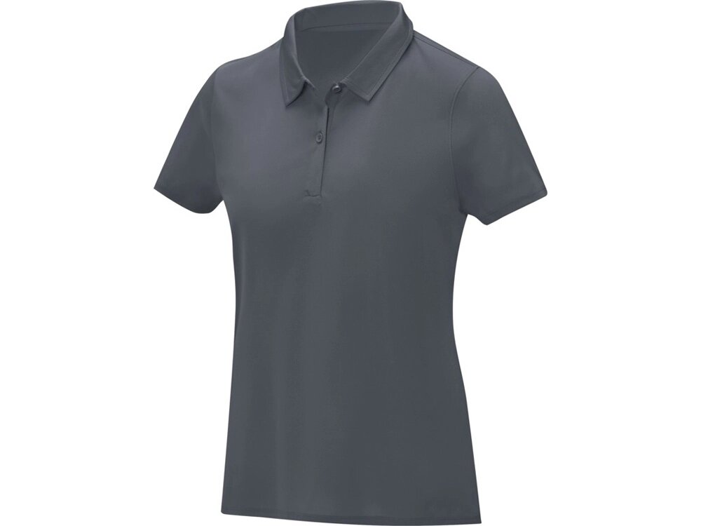 Женская стильная футболка поло с короткими рукавами Deimos, storm grey от компании ТОО VEER Company Group / Одежда и сувениры с логотипом - фото 1