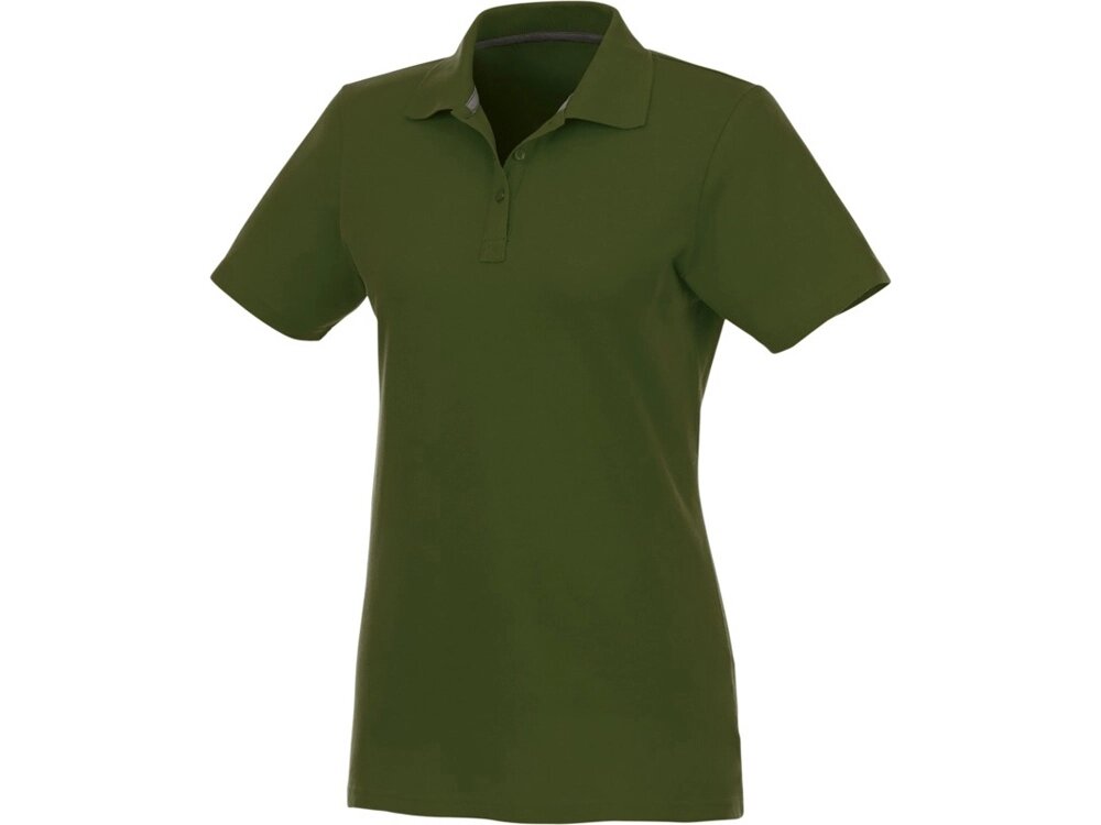 Женское поло Helios с коротким рукавом, зеленый армейский от компании ТОО VEER Company Group / Одежда и сувениры с логотипом - фото 1