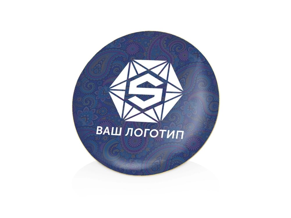 Значок металлический Круг, золотистый от компании ТОО VEER Company Group / Одежда и сувениры с логотипом - фото 1
