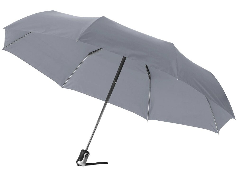 Зонт Alex трехсекционный автоматический 21,5, серый от компании ТОО VEER Company Group / Одежда и сувениры с логотипом - фото 1