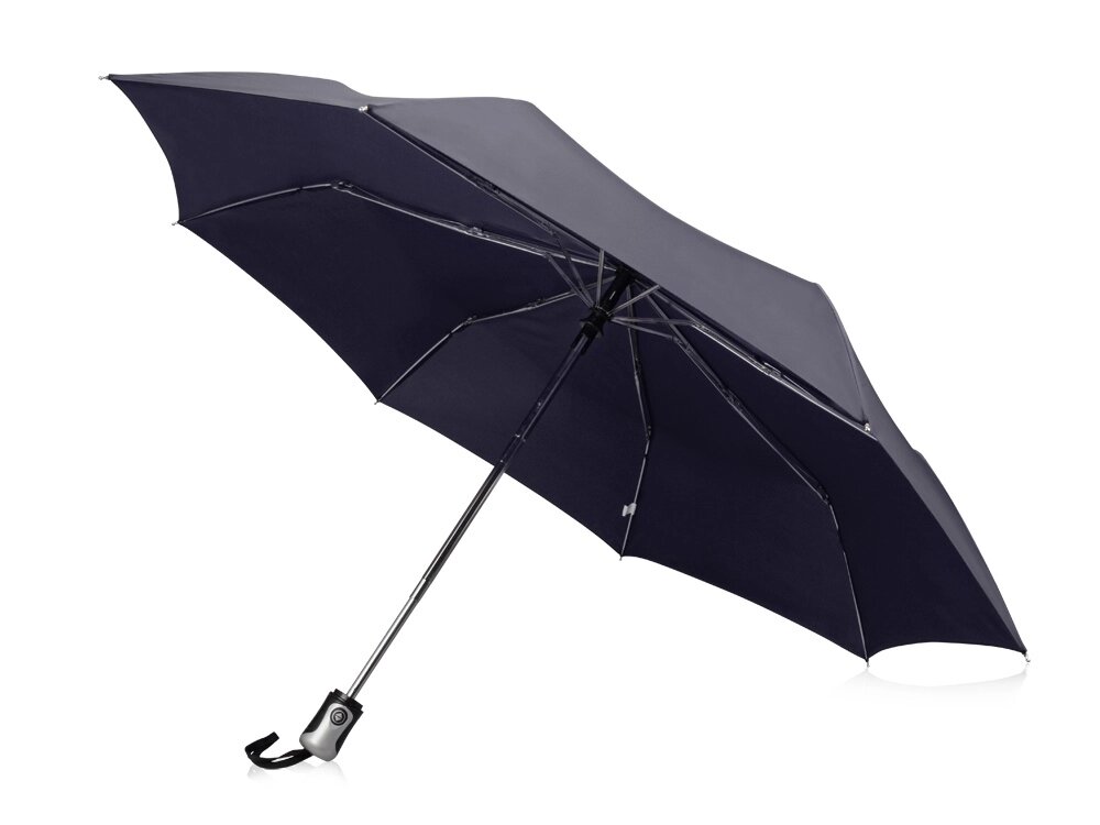 Зонт Alex трехсекционный автоматический 21,5, темно-синий от компании ТОО VEER Company Group / Одежда и сувениры с логотипом - фото 1