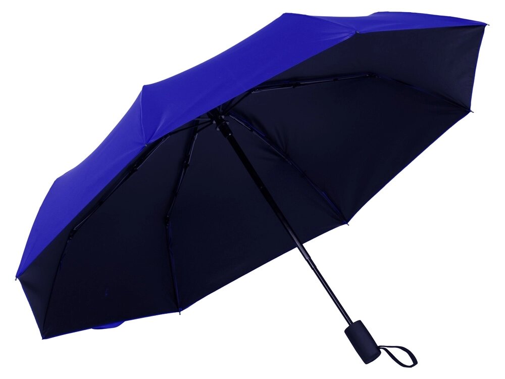 Зонт-автомат Dual с двухцветным куполом, голубой/черный от компании ТОО VEER Company Group / Одежда и сувениры с логотипом - фото 1