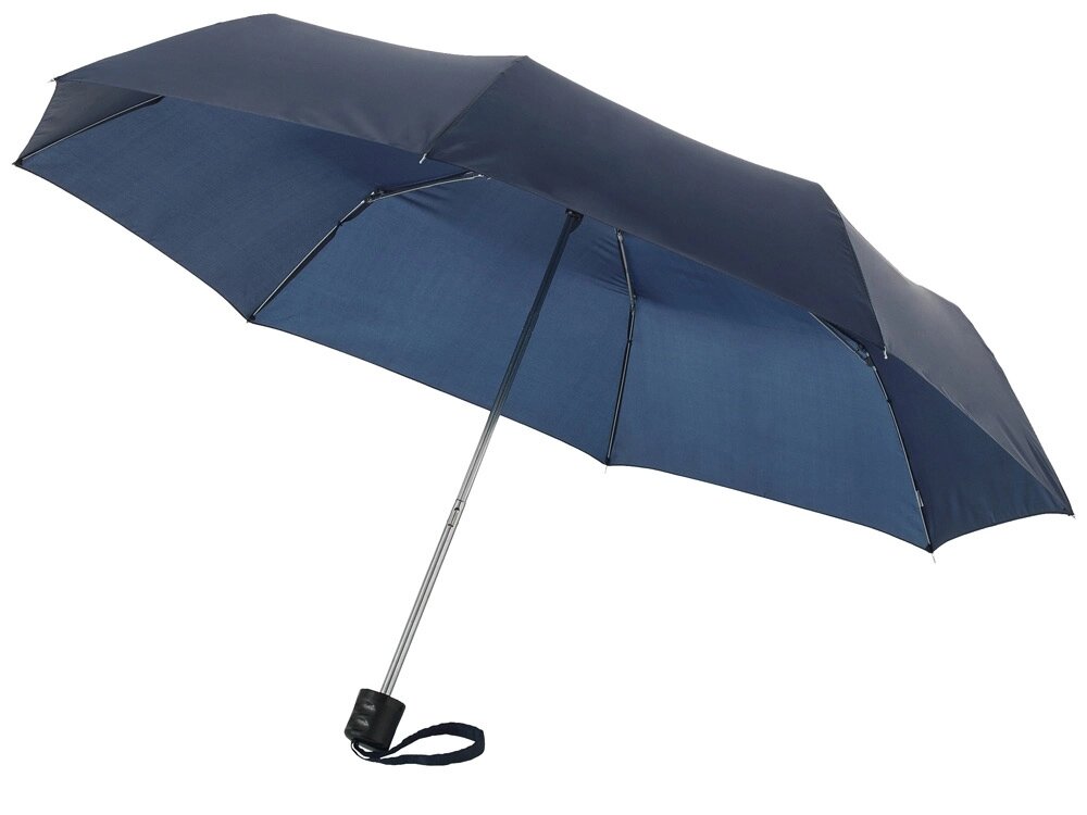 Зонт Ida трехсекционный 21,5, темно-синий от компании ТОО VEER Company Group / Одежда и сувениры с логотипом - фото 1