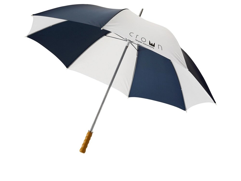 Зонт Karl 30 механический, темно-синий/белый от компании ТОО VEER Company Group / Одежда и сувениры с логотипом - фото 1