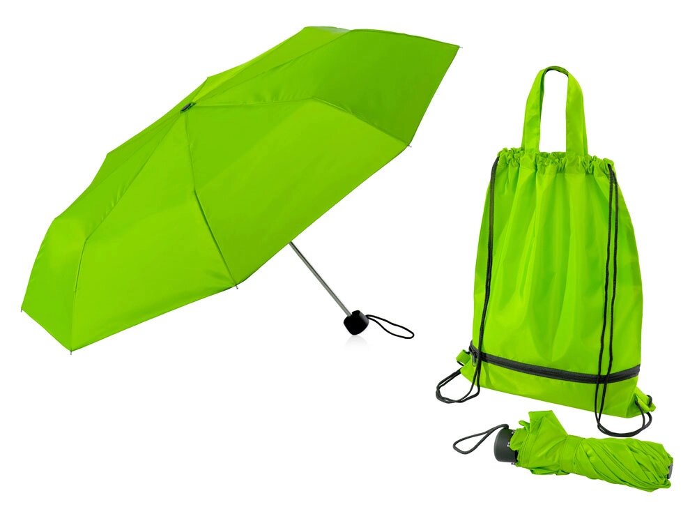 Зонт Picau из переработанного пластика в сумочке, зеленое яблоко от компании ТОО VEER Company Group / Одежда и сувениры с логотипом - фото 1