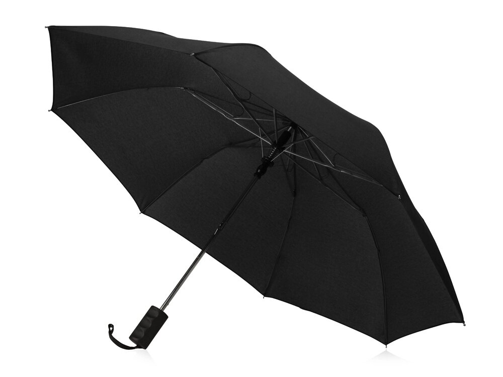Зонт-полуавтомат Flick, черный (P) от компании ТОО VEER Company Group / Одежда и сувениры с логотипом - фото 1