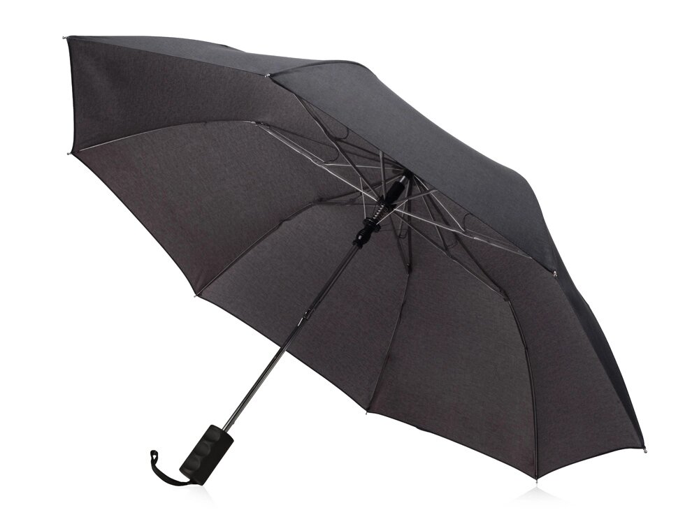 Зонт-полуавтомат Flick, темно-серый от компании ТОО VEER Company Group / Одежда и сувениры с логотипом - фото 1