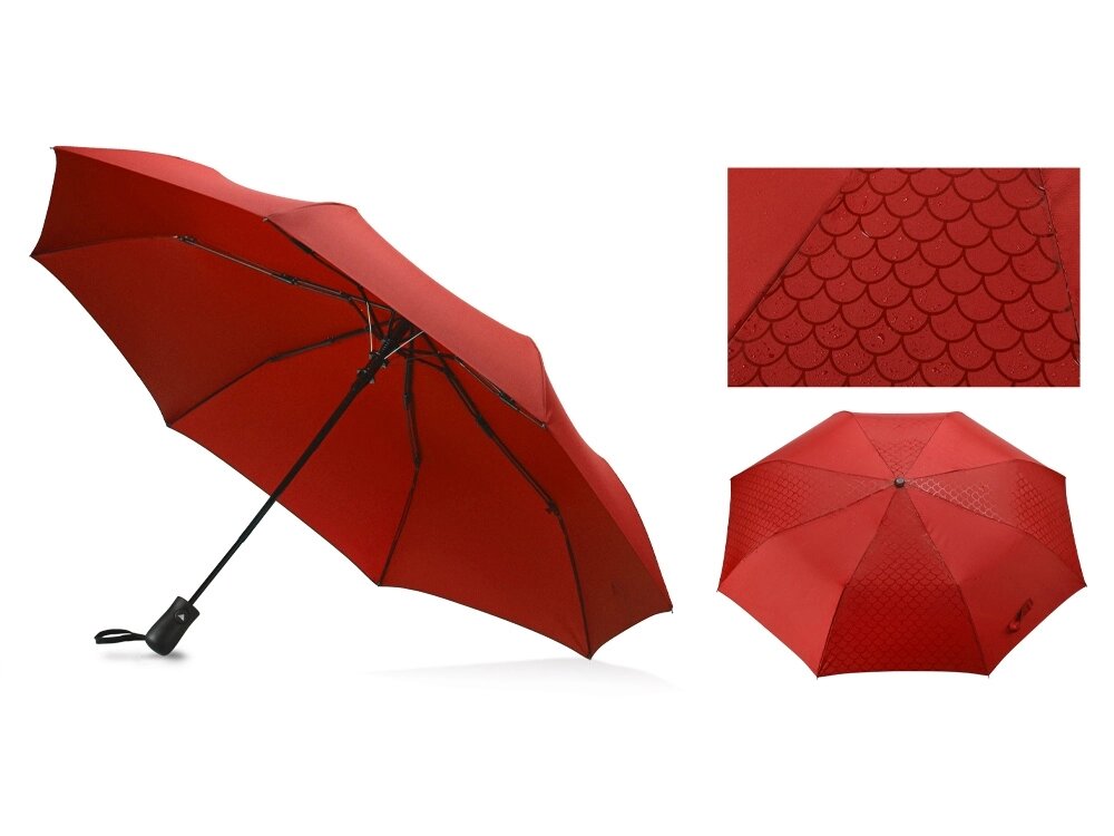 Зонт-полуавтомат складной Marvy с проявляющимся рисунком, красный от компании ТОО VEER Company Group / Одежда и сувениры с логотипом - фото 1