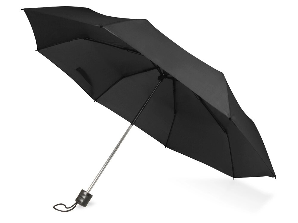 Зонт складной Columbus, механический, 3 сложения, с чехлом, черный от компании ТОО VEER Company Group / Одежда и сувениры с логотипом - фото 1