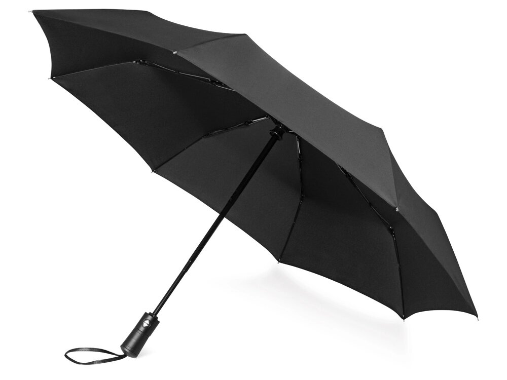 Зонт складной Ontario, автоматический, 3 сложения, с чехлом, черный от компании ТОО VEER Company Group / Одежда и сувениры с логотипом - фото 1