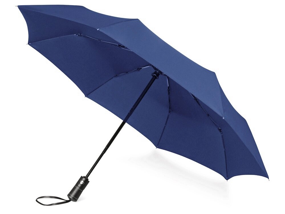 Зонт складной Ontario, автоматический, 3 сложения, с чехлом, темно-синий от компании ТОО VEER Company Group / Одежда и сувениры с логотипом - фото 1