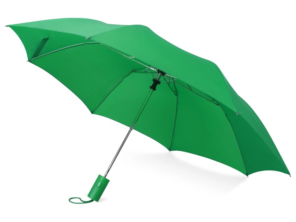 Зонт складной Tulsa, полуавтоматический, 2 сложения, с чехлом, зеленый от компании ТОО VEER Company Group / Одежда и сувениры с логотипом - фото 1