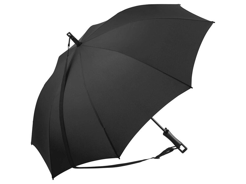 Зонт-трость 1199 Loop с плечевым ремнем, полуавтомат, черный от компании ТОО VEER Company Group / Одежда и сувениры с логотипом - фото 1