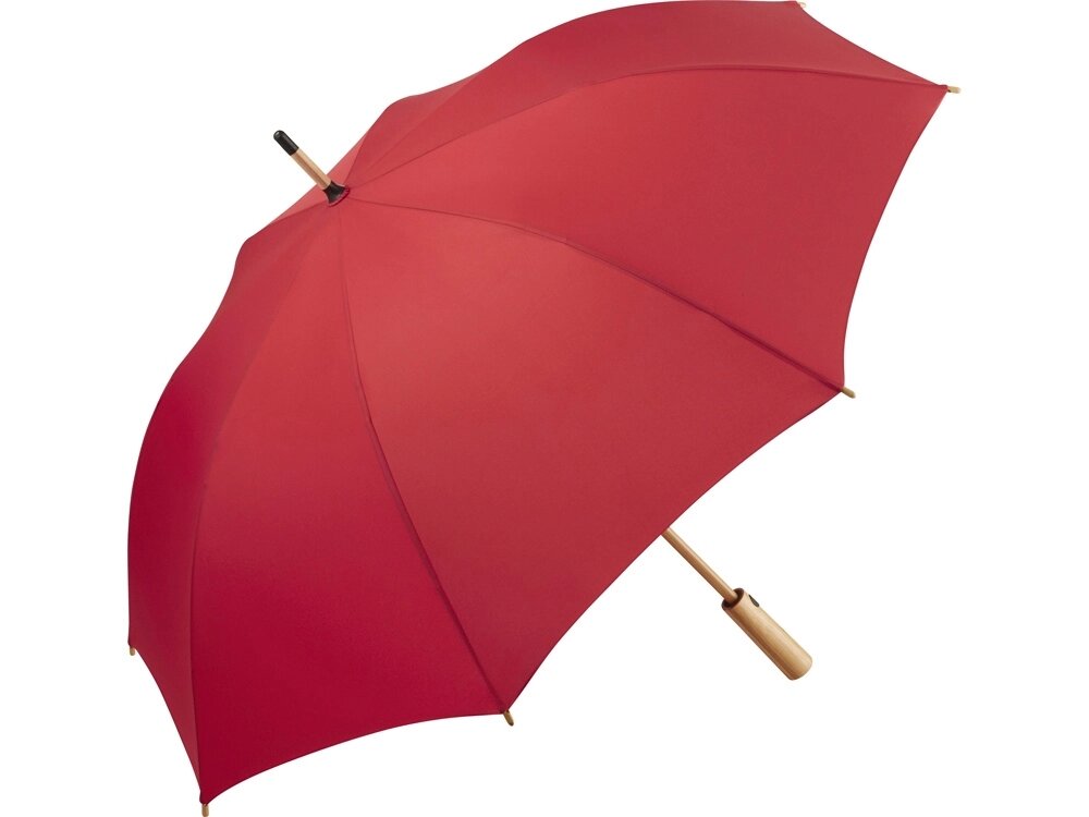 Зонт-трость 7379 Okobrella бамбуковый, полуавтомат, красный от компании ТОО VEER Company Group / Одежда и сувениры с логотипом - фото 1