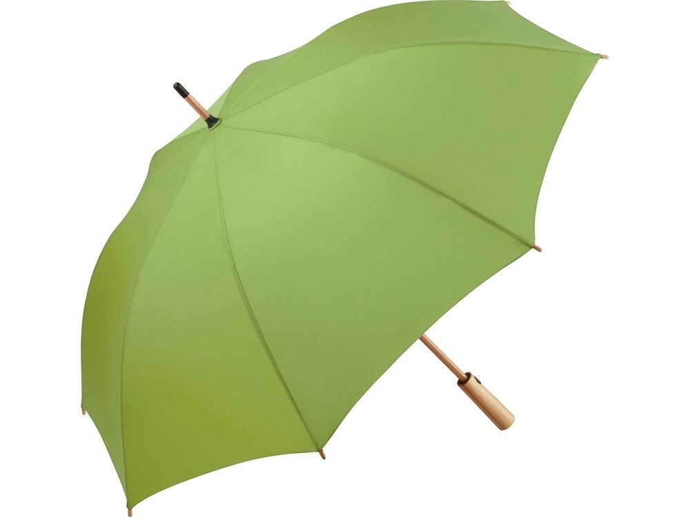 Зонт-трость 7379 Okobrella бамбуковый, полуавтомат, лайм от компании ТОО VEER Company Group / Одежда и сувениры с логотипом - фото 1