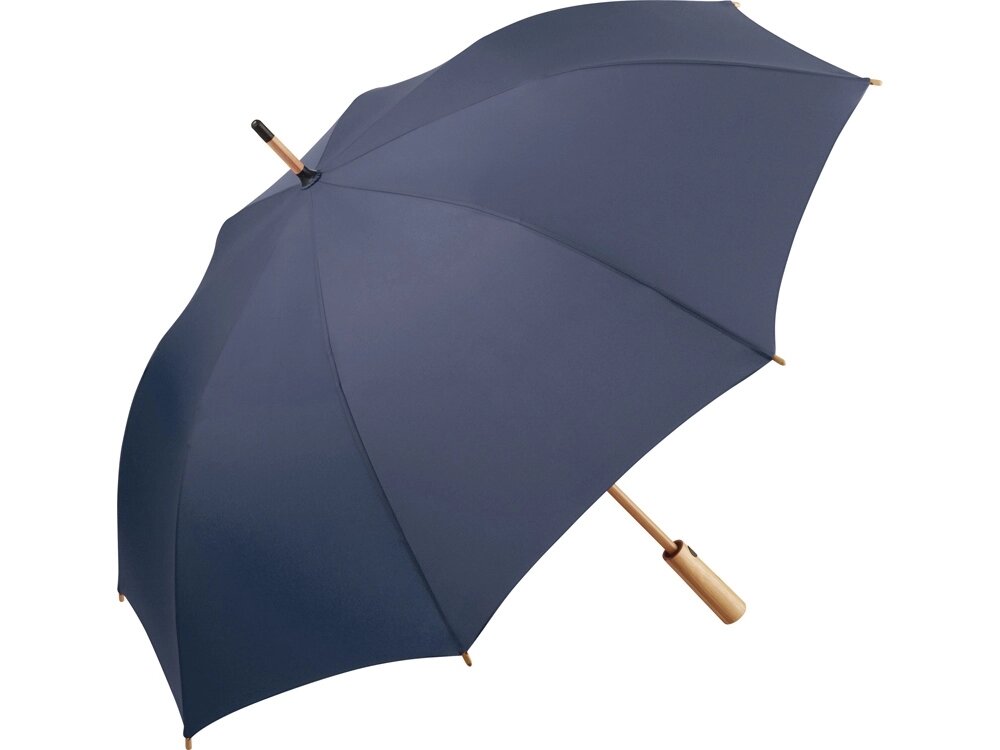Зонт-трость 7379 Okobrella бамбуковый, полуавтомат, navy от компании ТОО VEER Company Group / Одежда и сувениры с логотипом - фото 1
