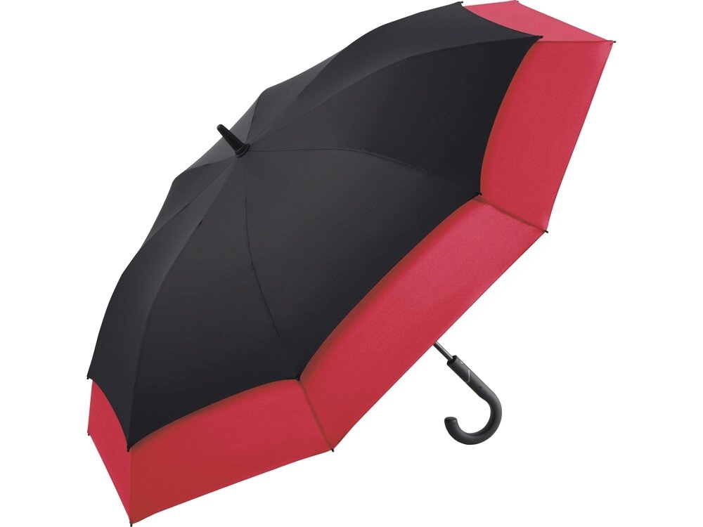 Зонт-трость 7709 Stretch с удлиняющимся куполом, полуавтомат, черный/красный от компании ТОО VEER Company Group / Одежда и сувениры с логотипом - фото 1