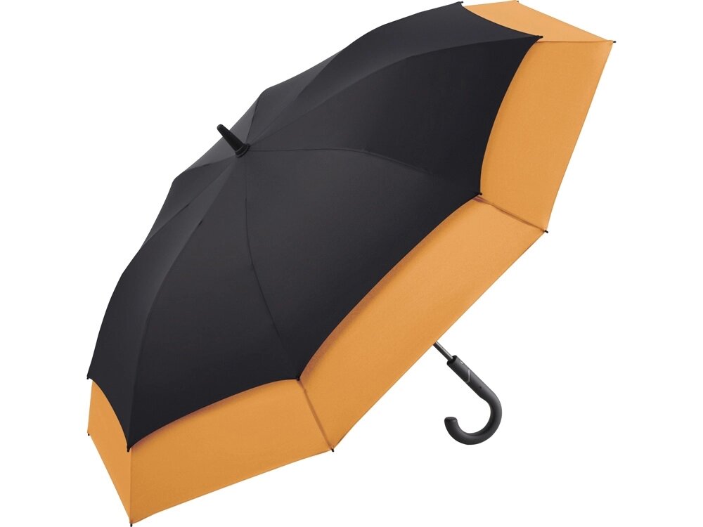 Зонт-трость 7709 Stretch с удлиняющимся куполом, полуавтомат, черный/оранжевый от компании ТОО VEER Company Group / Одежда и сувениры с логотипом - фото 1