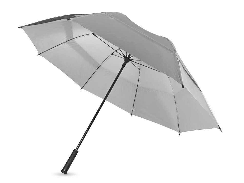 Зонт трость Cardiff, механический 30, серебристый от компании ТОО VEER Company Group / Одежда и сувениры с логотипом - фото 1