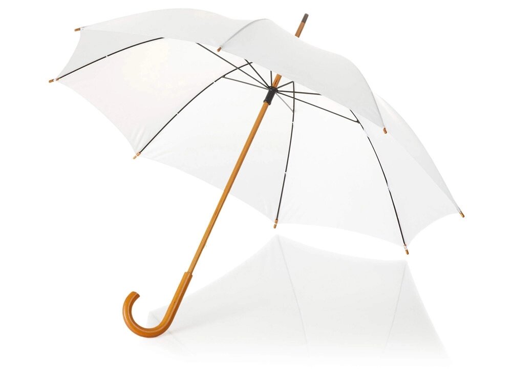 Зонт-трость Jova 23 классический, белый от компании ТОО VEER Company Group / Одежда и сувениры с логотипом - фото 1