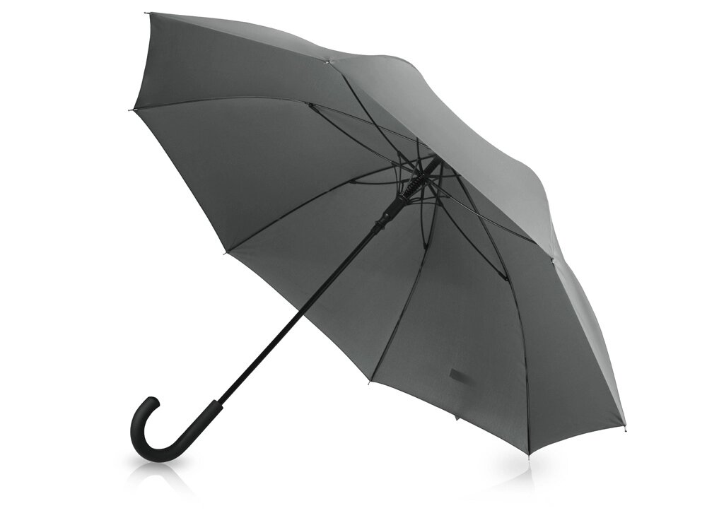 Зонт-трость Lunker с большим куполом (d120 см), серый от компании ТОО VEER Company Group / Одежда и сувениры с логотипом - фото 1