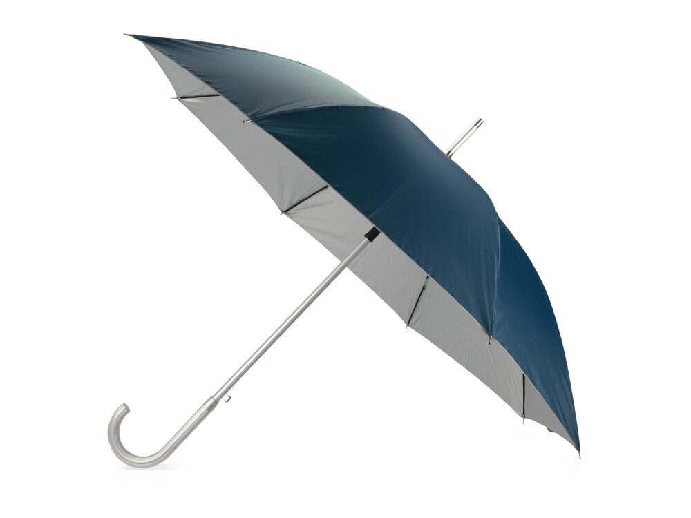 Зонт-трость полуавтомат Майорка, синий/серебристый от компании ТОО VEER Company Group / Одежда и сувениры с логотипом - фото 1