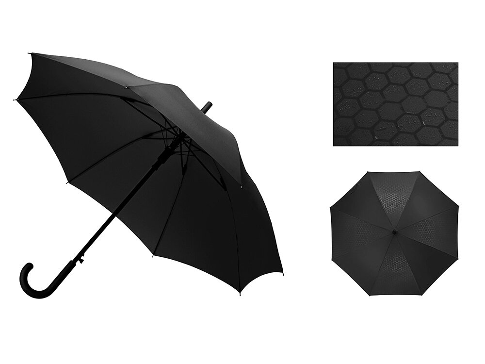 Зонт-трость полуавтомат Wetty с проявляющимся рисунком, черный от компании ТОО VEER Company Group / Одежда и сувениры с логотипом - фото 1
