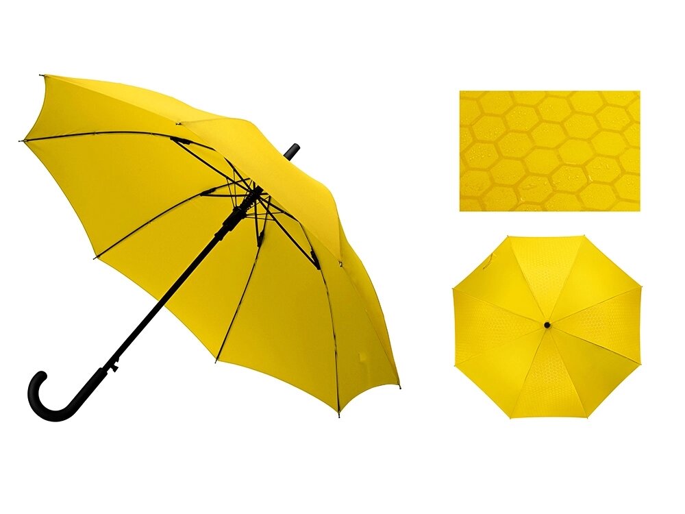 Зонт-трость полуавтомат Wetty с проявляющимся рисунком, желтый (P) от компании ТОО VEER Company Group / Одежда и сувениры с логотипом - фото 1
