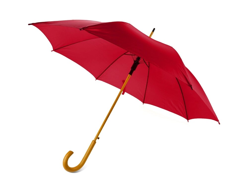 Зонт-трость полуавтоматический с деревянной ручкой от компании ТОО VEER Company Group / Одежда и сувениры с логотипом - фото 1