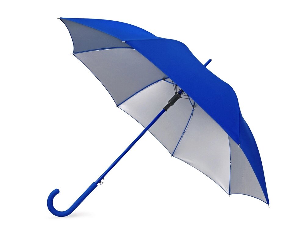 Зонт-трость Silver Color полуавтомат, синий/серебристый от компании ТОО VEER Company Group / Одежда и сувениры с логотипом - фото 1