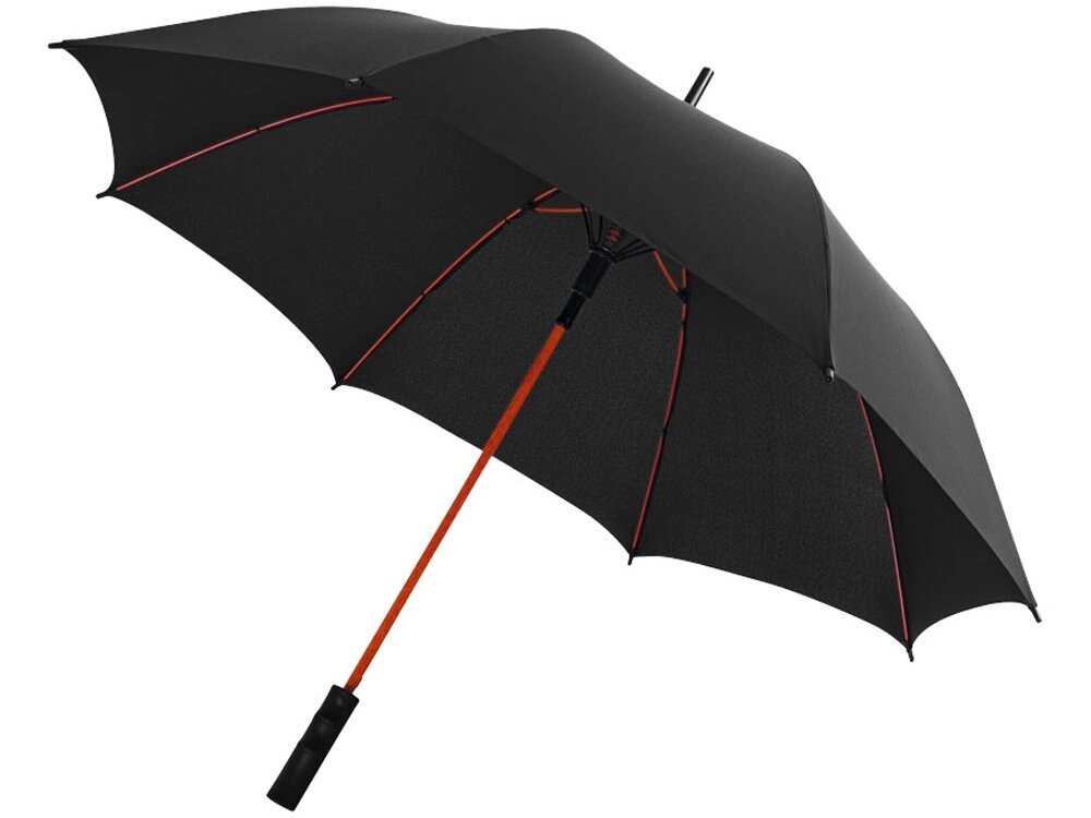 Зонт трость Spark полуавтомат 23, черный/красный от компании ТОО VEER Company Group / Одежда и сувениры с логотипом - фото 1