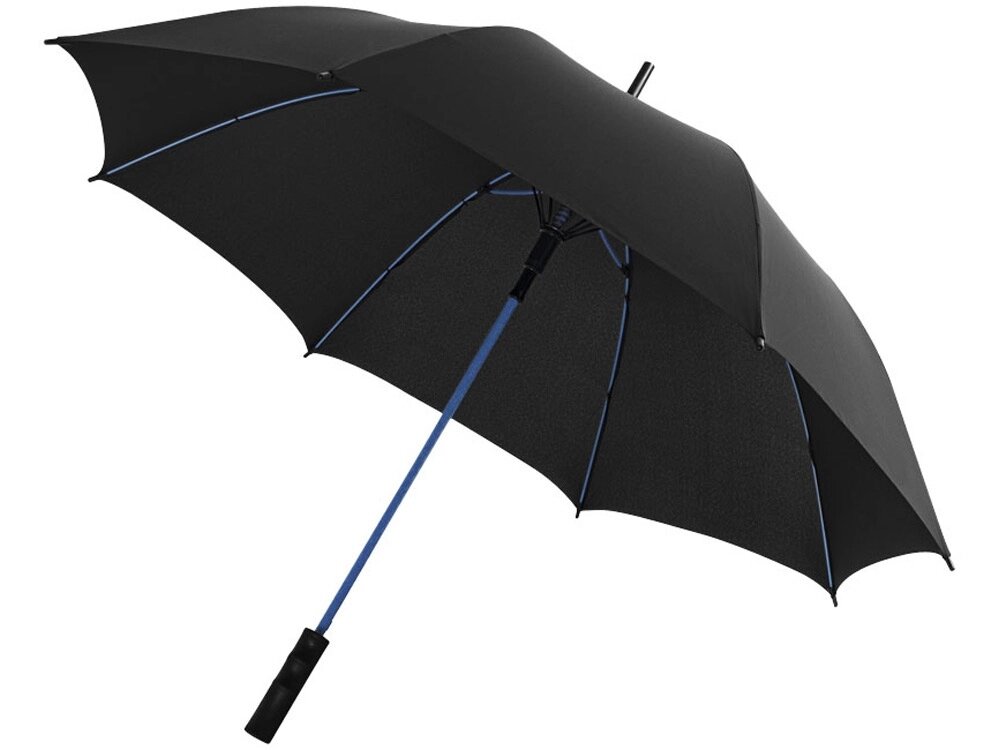 Зонт трость Spark полуавтомат 23, черный/синий от компании ТОО VEER Company Group / Одежда и сувениры с логотипом - фото 1