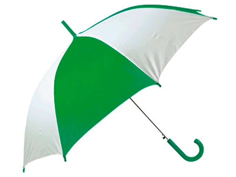 Зонт-трость Тилос, зеленый/белый от компании ТОО VEER Company Group / Одежда и сувениры с логотипом - фото 1