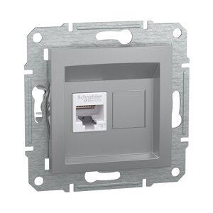 Розетка компьютерная SE EPH4700161 Asfora RJ45 кат. 6e механизм алюминий