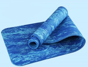 Коврик Гимнастический TPE Yoga Mat камуфляжный синий