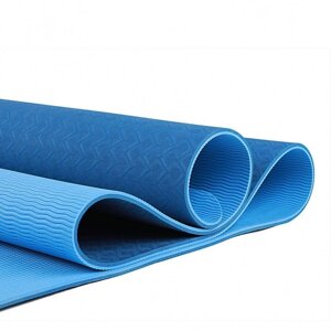 Коврик для йоги синий