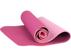 Коврик для йоги и фитнеса TPE. Розовый цвет.