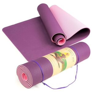Коврик для йоги и фитнеса фиолетовый