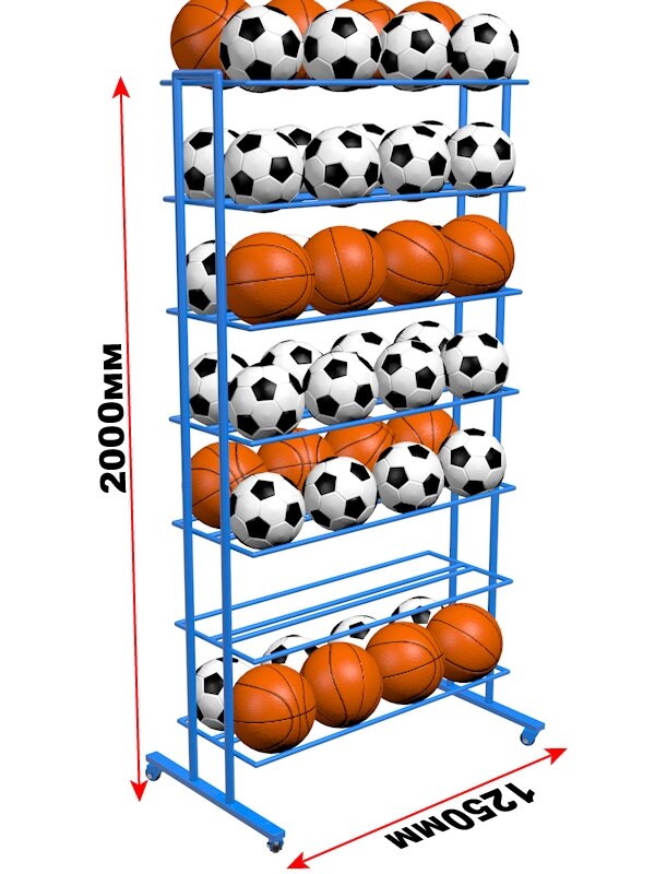 Стеллаж для мячей двухсторонний от компании STAR SPORTS - Магазин спортивных товаров - фото 1