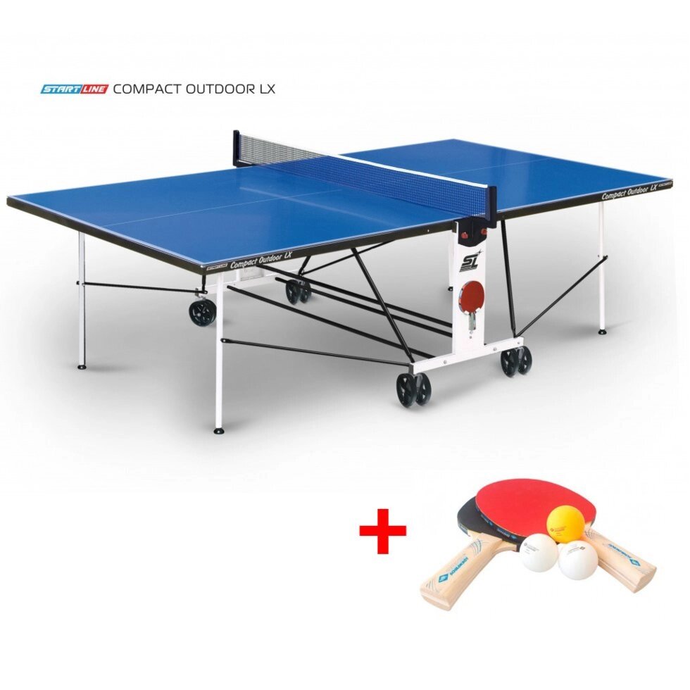 Теннисный стол Compact Outdoor 2 LX- всепогодный стол для использования на открытых площадках с сеткой от компании STAR SPORTS - Магазин спортивных товаров - фото 1