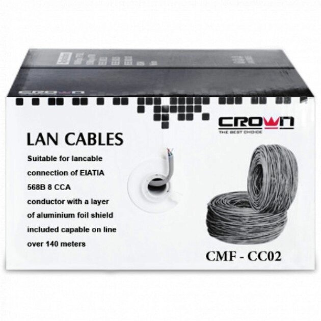 Сетевой кабель CROWN FTP CMF-CC02 black (cat. 5e) от компании Группа Интернет-Магазинов GiX - фото 1