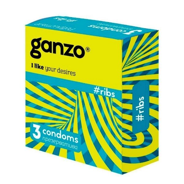 GANZO ребристые 3 штуки (Великобритания) от компании Точка G оптом - фото 1