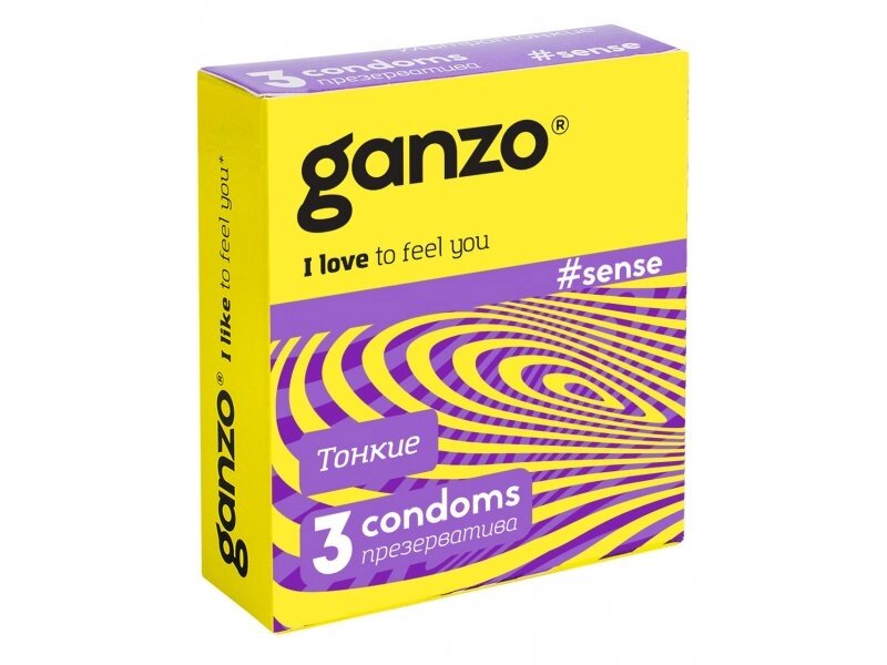 Презервативы «Ganzo» Sense, тонкие, 3 шт ##от компании## Точка G оптом - ##фото## 1