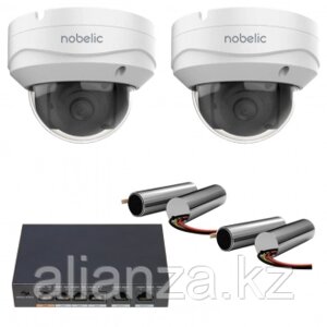 Комплект видеонаблюдения Умный магазин + звук с IP-камерами Nobelic NBLC-2231F-ASD и Микрофонами Stellberry